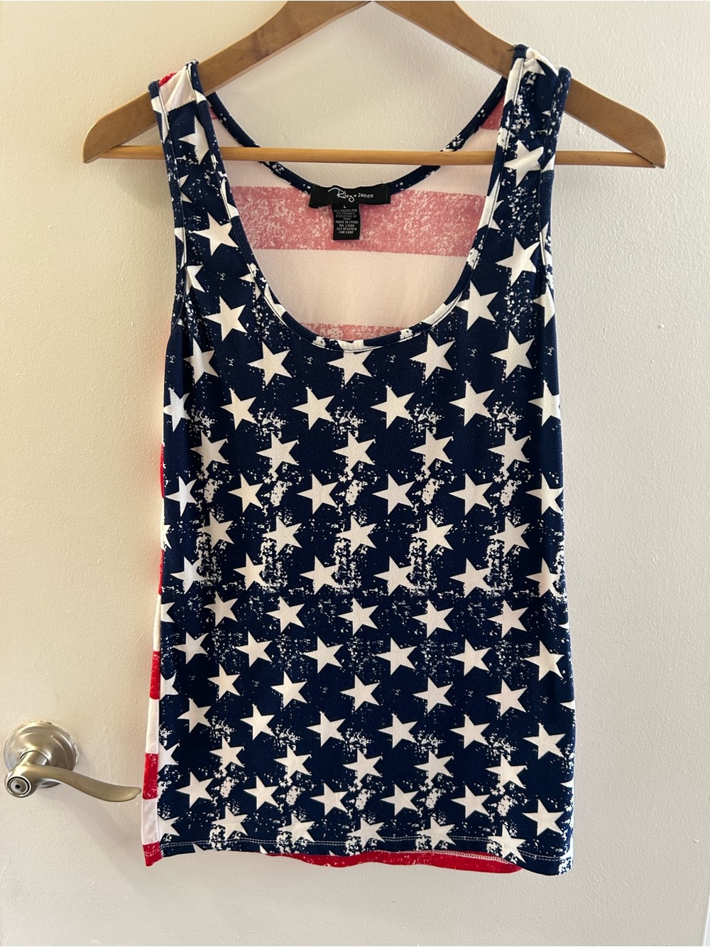 Women's Navy Star Print Tank Top